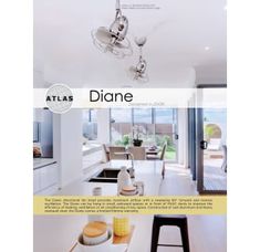 the front cover of atlas's latest catalog, showing an open kitchen and dining area