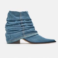 Zara Denim Heeled Ankle Boots In Blue Sz 37 / 6.5 Brand New With Tags. Msrp $100. Price Is Firm. Block Heel Ankle Boots In Denim Fabric With Pleats At Shaft. Pointed Toe. Zara Dust Bad Is Included. Heel Height: About 1.7 Inches (4.4 Cm) Upper 100% Cotton Lining 70% Cotton 30% Polyester Sole 100% Sbs Insole 100% Polyurethane Denim Blue | 1100/210 New Posher? Sign Up With Invite Code 0ld_fashioned For $10 Off Your First Poshmark Purchase I Only Sell 100% Authentic Items. Receipts Of Purchase Are A Denim Heels, Zara Heels, Block Heel Ankle Boots, Zara New, Heel Ankle Boots, Diy Sewing Clothes, Denim Shoes, Hot Shoes, Zara Shoes