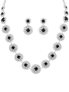 PRICES MAY VARY. WEDDING BRIDESMAID BLACK RHINECrystal NECKLACE AND EARRINGS JEWELRY SET: This black rhineCrystal necklace and earrings set is ideal for any occasion, including parties, proms, fashion shows, nightclubs, and anniversaries. And it can add an excellent fashion touch to your dress on any festival, such as Wedding, Mother's Day, Valentine's Day, Christmas Day, New Year's Day, or others. MATERIALS: Meticulously crafted from high-quality rhineCrystal and zinc alloy SIZE AND LENGTH: The Jewellery With Black Dress, Jewelry Black Dress, Black Jewelry Set, Bridesmaid Jewelry Set, Birthday Party Halloween, Christmas Jewelry Gift, Black Bridesmaid, Black Bridesmaids, Bridesmaid Jewelry Sets