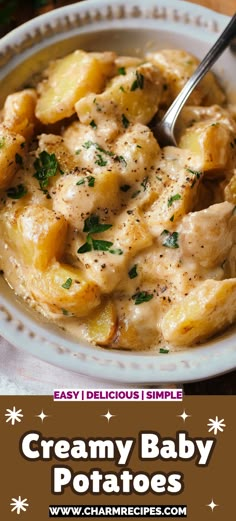 Creamy Baby Potatoes Recipes With Small Potatoes, Dutch Potatoes Recipes, Baby Potatoes In Oven, Little Potatoes Recipe, Baby Potatoes Recipes, Shrimp Mushroom Pasta, Shrimp Mushroom, Weekly Meal Ideas, Potato Side Dishes Easy