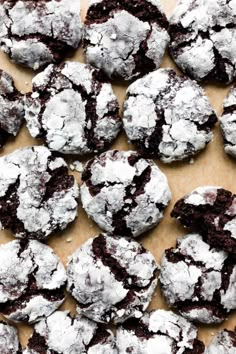 chocolate crinkle cookies with powdered sugar on top