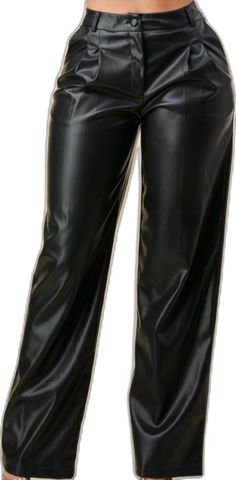 Faux Leather Pants, Wide Legs, High Waisted Pants, Leather Pants, Faux Leather, Sleek, High Waisted, Zipper, Collage