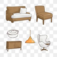 an image of living room furniture set png