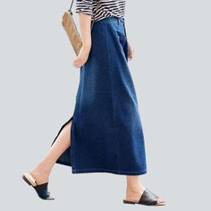 Welcome the Spring-Summer 2023 with our new Informal Medium Wash Lengthy Skirt! Designed to make you look stylish and chic. this high-waist skirt features a zipper & button closure that is both functional and fashionable.Distinctive Features: Medium Wash: With its casual medium wash. this full-length skirt is sure to make any outfit look effortlessly stylish. High-Waist: Crafted to hug your silhouette. this high-waist skirt is the perfect balance of chic and comfort. Zipper & Button Closure: A r Full Length Skirts, Jeans Skirt, Business Meeting, Look Stylish, Casual Style Outfits, Style Outfits, Long Skirt, Summer Collection, Casual Style