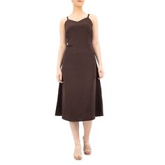 You'll love the sweet, simple style of this women's Nina Leonard midi slip dress. You'll love the sweet, simple style of this women's Nina Leonard midi slip dress. Godet insets on sides of the skirt provide a full look V-neck Sleeveless Crepe construction UnlinedFIT & SIZING 42 1/2-in. approximate length from shoulder to hem Midi length Slip silhouetteFABRIC & CARE Polyester Machine wash - Delicate Imported Size: Large. Color: Dark Brown. Gender: female. Age Group: adult. Midi Slip Dress, Full Look, Clothing Size Chart, Womens Clothing Sizes, The Sweet, Simple Style, Midi Length, Gender Female, Dark Brown