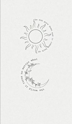 the sun and moon are drawn on paper