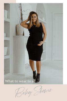 Wondering what to wear to a Baby Shower as a guest? Look chic and feel comfy in our Lea Dress. It's the perfect pregnancy dress that fits every stage bump. Made from super-soft fabric and including underarm zips, it transitions to nursing wear with ease. Shop our Lea Dress now! Maternity Dress Outfits, Dressing The Bump, Pregnancy Dress, Nursing Wear, Baby Shower Guest, Pregnancy Stages, Office Dress, The Bump