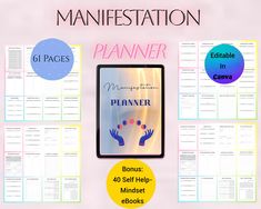 a planner is shown with the text's title