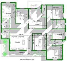 the floor plan for an apartment with three bedroom and two bathrooms