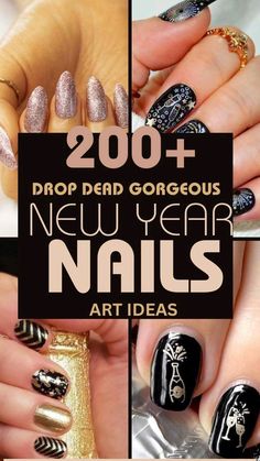 New Year Nail, Firework Nails, New Year Nails, Accent Nail Designs, New Years Nails, New Years Nail Art, Confetti Nails