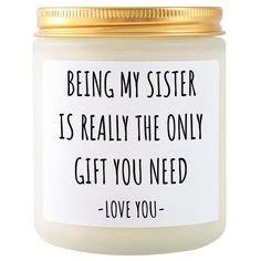 PRICES MAY VARY. Funny Gifts for Sister ♥ Giving the scented candle as a gift is a special way to show your sister that how much she means to you and you’ll always cherish her as your beloved sister. She'll love this unique candle jar and be amazed by the warm scent of lavender! Ideal Gift Choice ♥ Each piece of our scented candle packaged in a gift box and ready for giving. Great gift for your sorority sister, big or little, perfect for sister birthday gift, Christmas, wedding, Valentines Day, Unique Candle Jars, Sister Happy Birthday, Sister Birthday Gifts, Sister Graduation, Unique Gifts For Sister, Sister Birthday Gift, Christmas Gifts For Sister, Lavender Fragrance, Sisters Funny