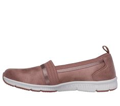 Show you care while staying comfortable and stylish wearing Skechers Be-Cool - Classy Step. Designed with recycled materials, this low-profile design features a micro leather and knit upper with sheen trim and a cushioned Skechers Air-Cooled Memory Foam comfort insole. Our Planet Matters Good for your feet. Good for the world. | Skechers Women's Be-Cool - Classy Step Slip-On Shoes | Medium Width | Made with at least 20% recycled content by weight, which helps to reduce waste | Skechers Air-Coole Sketchers Shoes For Women, Sketchers Shoes, Summer Clearance Sale, Chicago Med, Summer Clearance, Wide Shoes, Waterproof Shoes, Skechers Women, Slipper Sandals