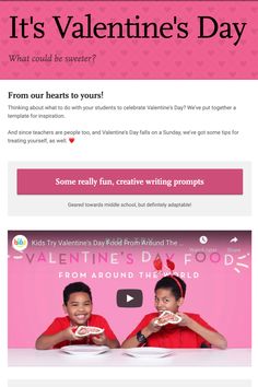 School newsletter template for school newsletter classroom idea for Valentine's Day Fun Writing Prompts