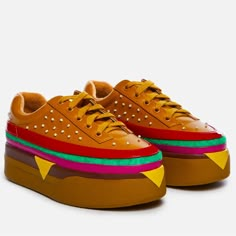 Never Worn & Excellent Condition Current Mood Dolls Kill Extra Cheese Plz Burger Sneakers Cuz You're Grade A Babe! Keep It Lean In These Burger Platform Sneakers That Have A Vegan Leather Construction, Beaded Details On Top, And Lace-Up Closures. Size: 8 / Us8 New W/O Box Synthetic Upper Rubber Sole 1.5" Heel 1.25" Platform