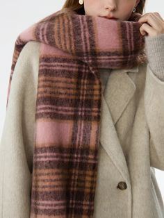 Stay Cozy and Stylish This Winter Wrap yourself in warmth and elegance with this gorgeous plaid winter scarf. Designed with a chic pink and coffee color palette, this scarf adds a touch of sophistication to any outfit. The classic plaid pattern is timeless, making it the perfect accessory for cold weather. Whether you’re headed to the office or enjoying a weekend outing, this scarf elevates your look while keeping you snug and comfortable. Elegant Design Meets Practical Warmth Crafted from high- Borla Design, Coffee Color Palette, Scarf Aesthetic, Warm Scarves, Winter Wrap, Pink Coffee, Women Scarf, Cozy Scarf, Tassel Scarf