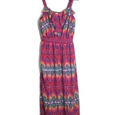 Bright Colored Maxi Dress. Semi Sheer Overlay. Hot Pink Lining That Is Shorter Underneath. Ruffled V Neck. Is Stretchy Under Bust. Adjustable Straps. Slits On Sides Of Legs. Pit To Pit Measures Approximately 18". Length Is Approximately 59". Multicolor Tiered Sundress With Ruffles, Pink Ruffle Hem Sundress Maxi Dress, Pink Ruffle Hem Maxi Sundress, Casual Pink Dresses With Ruffled Straps, Pink Ruffled Sundress Maxi Dress, Pink Maxi Dress With Ruffle Hem For Vacation, Purple Ruffled Summer Maxi Dress, Pink Maxi Dress With Ruffled Straps For Vacation, Pink Flowy Maxi Dress With Ruffles