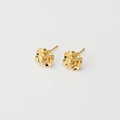 2PCS - Rose Flower Stud Earrings, Gold Pave Flower Post Earring, 925 Sterling Silver Stick, Real 14K Gold Plated [E0894-PG] Item Details Measurement: 10mm Material: Brass Post Material : 925 Silver Post Color:  Real 14K Gold Plated Quantity: 2 Pieces Country of Origin : South Korea Gold Rose Flower Earrings, Elegant Gold Rose Flower Earrings, Gold Earrings With Roses, Stud Earrings Gold, Flower Stud Earrings, Flower Stud, Flower Earrings Studs, Flower Studs, Gold Earrings Studs