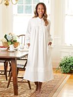 Eileen West Fairy Tale Flannel Nightgown | Three Quarter Sleeve Elegant Drapes, Nightgowns, Brushed Cotton