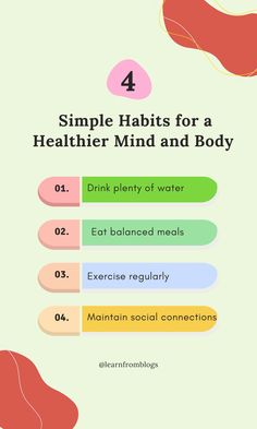 Elevate your well-being with simple habits that nurture both your mind and body. Discover easy-to-follow practices that promote mental clarity, physical vitality, and overall balance.Healthy mind and body habits
Wellness tips
Daily health practices
Mental and physical wellness
Balanced living
#HealthyLifestyle
#WellnessJourney
#MindBodyBalance
#SelfCareTips
#HealthyHabits Health Post, Simple Habits, Balanced Living, Health Practices, Drink Plenty Of Water, Body Balance, Balanced Meals