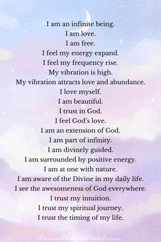 A list of spiritual affirmations for spiritual awakening Prayer To Universe, Divine Quotes Spirituality, Universe Affirmations, Divine Universe, Inspiring Affirmations, Affirmations For Healing, Spirituality Energy Universe, Law Of Vibration, Printable Affirmations