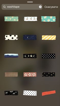 several different types of washi tapes on a black background