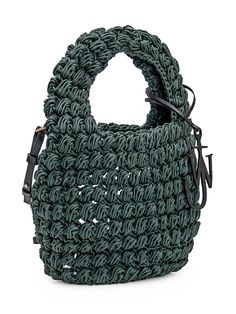 Green Popcorn, Leather And Crochet, Jw Anderson Bag, Anchor Logo, Knit Bag, Crochet Clothing And Accessories, Pointed Toe Boots, J W Anderson, Jw Anderson