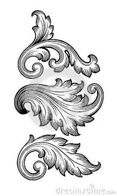 an ornate design with swirls and leaves