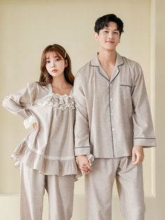 Editor's NotesLUNALUZ STUDIO will present upgraded homewear styles in a unique way and help you apply a healthy lifestyle and lifestyle habits to your life.- Neat collar design pajama set- Color piping detail point- Banding detailed hem with lace- Warm and luxurious mood melange colorMeasurements (in.)Men / Women- Shoulder: 20.87 in. / 14.57 in.- Chest: 24.80 in. / 22.44 in.- Top Length: 29.53 in. / 28.35 in.- Sleeve Length: 22.83 in. / 22.44 in.- Waist: 14.17 in. / 12.20 in.- Hip: 23.62 in. / 2 Beige Long Sleeve Sets For Home, Beige Cotton Home Sets, Beige Long Sleeve Sleepwear Set, Beige Long Sleeve Sleep Set, Beige Long Sleeve Bedtime Sets, Relaxed Fit Beige Sleepwear For Home, Beige Relaxed Fit Sleepwear For Home, Beige Relaxed Fit Sleepwear, Beige Long Pants Sleepwear For Loungewear