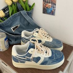 Denim Heart Aesthetic Sneakers | BOOGZEL CLOTHING – Boogzel Clothing Baby Blue Outfit Ideas, Blue Aesthetic Clothes, Grunge Aesthetic Shoes, Baby Blue Outfit, Blue Outfit Ideas, Elegant Sneakers, Aesthetic Sneakers, Customized Shoes, Aesthetic Heart