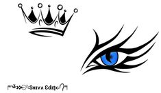 an eye with blue eyes and a crown