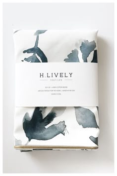 an image of a folded sheet with the name hilvery printed on it in black and white