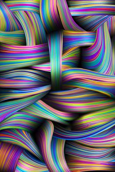 multicolored lines are arranged in an abstract pattern