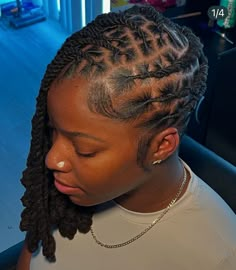 Diy Short Loc Styles For Women, Side Sweep Loc Styles, Styles For Short Starter Locs For Women, Cute Styles For Locs For Women, Side Swept Locs, Updo Hairstyles With Locs, Loc Side Styles, Wedding Guest Loc Styles, Lemonade Loc Styles