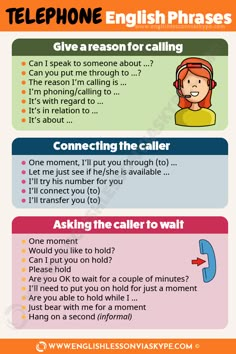 an info sheet with instructions on how to use telephones for english phrases and other words