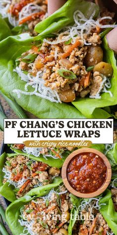 lettuce wraps filled with meat and vegetables