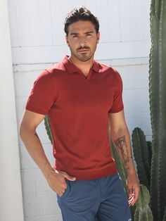 This is AHA moment!



The AHA Open Collar Polo Shirt is a modern, lightweight knit top with short sleeves. Crafted from a soft, comfortable fabric, it provides a relaxed, casual feel. The open collar design gives it a clean, polished look that pairs easily with a variety of bottoms. Whether for everyday casual wear or more formal settings, this polo shirt allows you to effortlessly achieve different stylish looks. Its tailored silhouette creates a fashionable, elevated appearance, exuding a hig Knit Short Sleeve T-shirt For Work, Casual Red Polo Shirt With Collared Neckline, Casual Knit Polo Shirt With Collared Neckline, Solid Polo Collar Top With Seamless Collar, Solid Polo Top With Seamless Collar, Casual Solid T-shirt With Seamless Collar, Solid Top With Seamless Polo Collar, Modern Tops With Seamless Collar, Casual Knit Polo Shirt With Johnny Collar