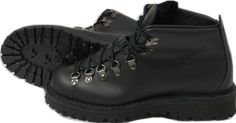 Black Hiking Boots With Lug Sole, High-top Combat Boots With Vibram Sole For Hiking, Black Lace-up Boots With Vibram Sole For Hiking, Ankle Lace-up Boots With Vibram Sole For Hiking, Rugged Combat Boots With Vibram Sole For Hiking, Hiking Lace-up Boots With Vibram Sole And Round Toe, Black Leather Sole Waterproof Boots For Outdoor Work, Black Moc Toe Hiking Boots With Vibram Sole, Black Hiking Boots With Vibram Sole For Adventure