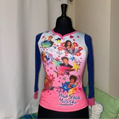 Nwt High School Musical Long Sleeve Pajama Shirt Size Girls M 7/8 Brand New Never Worn I Love Everything About This Shirt, But Especially The Fact That It’s Hsm. Perfect For Any Hsm Fan Or Soon-To-Be Fan! Casual Pink T-shirt For Pajama Party, Multicolor Cartoon Print Sleepwear With Long Sleeves, Casual Long Sleeve Sleepwear With Character Print, Multicolor Long Sleeve Shirt With Cartoon Print, Cute Long Sleeve Character Print Sleepwear, Cute Long Sleeve Sleepwear With Character Print, Pink Graphic Print Top For Sleepover, Fun Cotton Tops For Pajama Party, Cotton Cartoon Print Tops For Bedtime