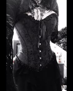 #goth #outfits Goth Corset Aesthetic, Elegant Vampire Outfit, Romantic Goth Outfit Ideas, Lace Goth Outfit, Vampire Goth Clothes, Romantic Gothic Outfits, Goth Romantic Outfit, Gothic Corset Outfits, Goth Outfit Aesthetic