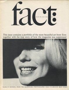 the facet magazine cover features marilyn monroe