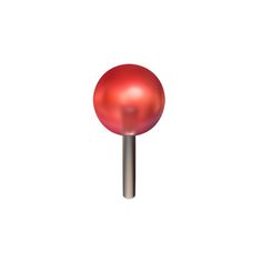 an image of a red ball on a metal pole in the middle of white background