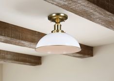 Stylish semi flush mount is versatile for use in various home interiors. Fixture size: 9-in H x 12.5-in W x 12.5-in D. 1 x 60 watt E26 G25 bulb required (sold separately). Hardware included for easy installation. 1-Year warranty against defects in materials and workmanship gives you peace of mind. SGS listed for damp location usage. allen + roth Leigh 1-Light 12.5-in Gloss Gold Semi mount light | KLH0201AX-03 GD Vintage Flush Mount Light, Foyer Semi Flush Mount Lighting, Flush Mount Laundry Room Lighting, Study Lighting, Hallway Lights Ceiling, Light Over Kitchen Sink, Over Kitchen Sink, Laundry Room Lighting, Hallway Lighting