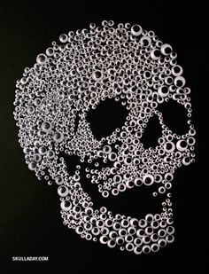 a skull made out of bubbles on a black background