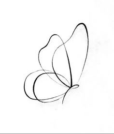 a black and white drawing of a butterfly