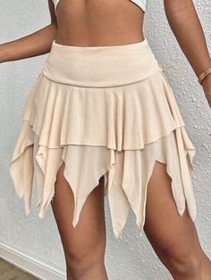 SHEIN Lace Up Side Hanky Hem Skirt | SHEIN USA Hankerchief Skirt, Hanky Hem Skirt, Streetwear Skirt, Fairy Skirt, Shein Icon, Hanky Hem, Irregular Hem, Women Skirts, Fairy Costume