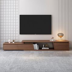 Améliorez votre divertissement avec le meuble TV Fero Walnut ! Extensible jusqu'à 108 pouces, il offre un vaste espace de rangement avec 3 tiroirs et une étagère extensible. Son design minimaliste complète n'importe quel décor. Tv On The Wall, Tv Stand With Drawers, Furnitur Ruang Keluarga, Tv Consoles, Tv Stand Decor, Media Console Table, Latest Living Room Designs