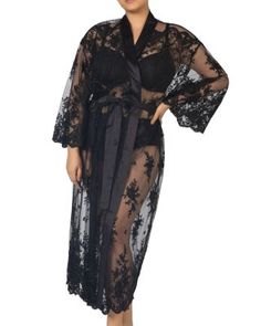 Rya Collection Plus Darling Lace Robe Robe Sleepwear, Delicate Lingerie, Plus Size Robes, Embroidered Robes, Sheer Robe, Embroidered Lace, Sheer Lace, Flared Sleeves, Ivy