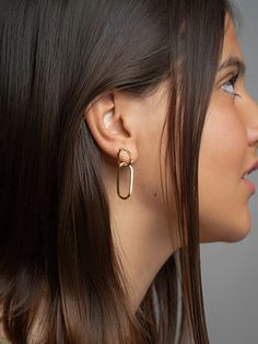 Modern with a sophisticated edge, gold double-link earrings will become your everyday essentials. Chain Drop Earrings, How To Clean Silver, Link Earrings, Gold Link, Timeless Accessories, Modern Earrings, I Care, 925 Jewelry, Minimalist Earrings