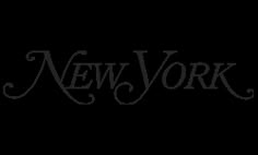 the word new york written in cursive writing on a white background with black ink