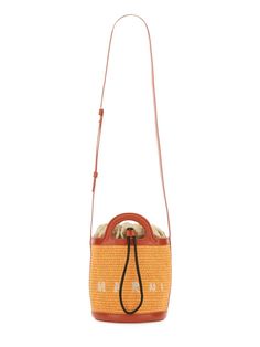 Two-tone leather and raffia Tropicalia bucket bag Width: 17 cm Height: 18 cm Depth: 16 cm Handle height: 4 cm Min shoulder strap length: 48 cm Max shoulder strap length: 58 cmGender: WOMENMaterial: EXTERIOR: 100% LEATHER 100% RAFFIA LINING: 100% FABRIC FINISHING: GOLDEN METALColor: MULTICOLOUREDMade in: ITProduct ID: SCMP0056Q1P3860 ZO709*Import tax/duty will be calculated at checkout (If applicable) Designer Natural Bucket Bag For Travel, Designer Bucket Bag With Leather Handles In Natural, Designer Straw Bag With Adjustable Strap In Natural Color, Designer Natural Bucket Bag With Leather Handles, Designer Straw Bag With Adjustable Strap, Designer Summer Straw Bucket Bag, Designer Brown Bucket Straw Bag, Designer Summer Bucket Bag With Leather Handles, Designer Summer Straw Bag With Detachable Strap